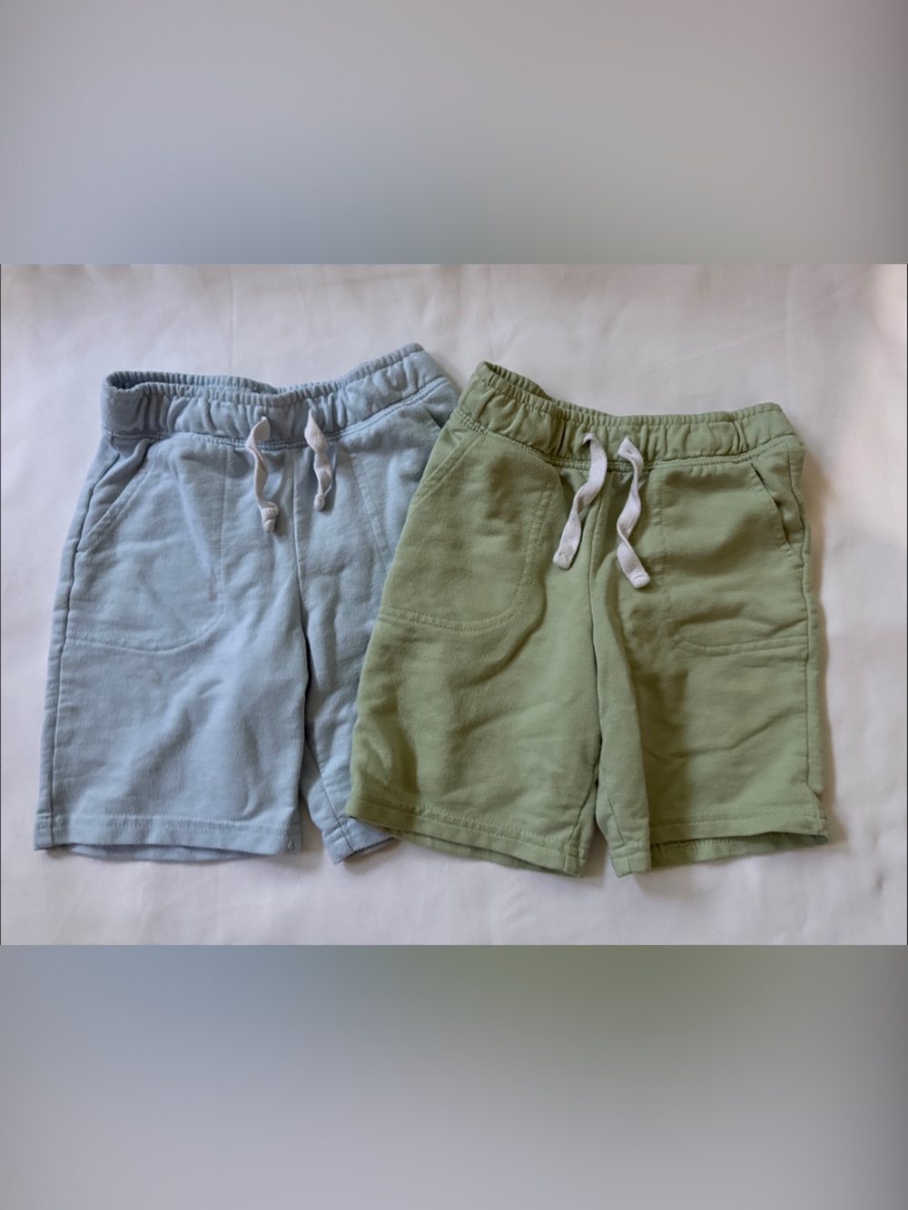 Cat & Jack Light Blue and Light Green Drawstring Cotton Shorts